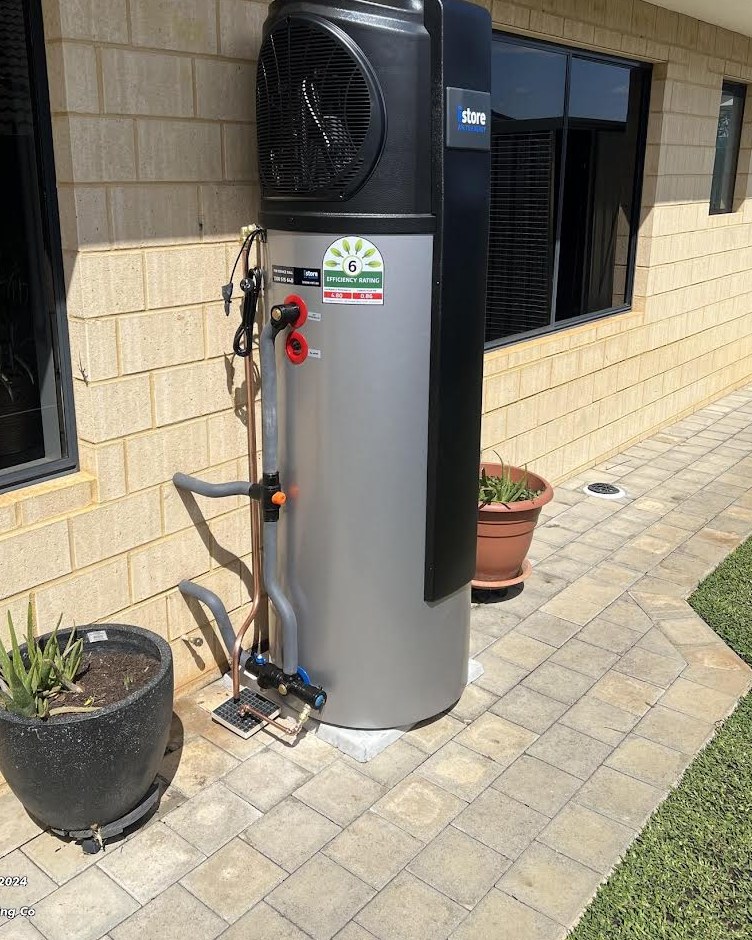 iStore heat pump hot water system installed at an Australian home